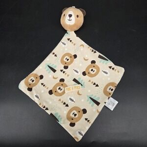 Millie & Myles Bear Baby Lovey Security Blanket Woodland Tan Brown Plush Soother